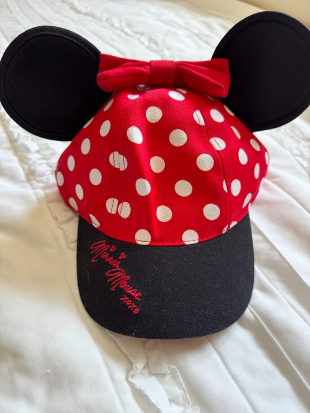 Disney Parks Youth Minnie Mouse Red White Polka Dot Ears Hat